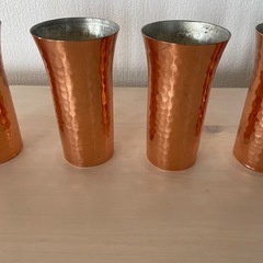 純銅鎚目 ビールタンブラー コップ の画像