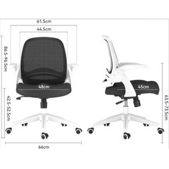 【ジ1127-16】綺麗な一品‼️ デスクチェア HBATA ホワイト キャスター付きの画像