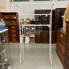 K2511-445 伸縮ランドリーラック ホワイト キズ汚れ有りの画像