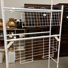 K2511-445 伸縮ランドリーラック ホワイト キズ汚れ有りの画像