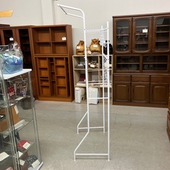 K2511-445 伸縮ランドリーラック ホワイト キズ汚れ有りの画像