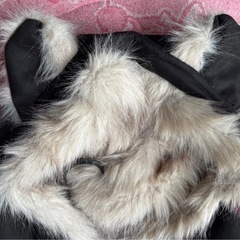 ファー付きパーカー フード付き 猫耳 もこもこアウター ブラックの画像