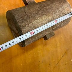 古材 木製大ハンマー（木槌） 全長約90cmの画像