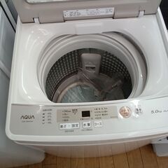 ★リユースのサカイつくば店★TK7466 AQUA 洗濯機 AQW-GS50H(W) 5.0kg 19年製 動作確認／クリーニング済み　【リユースのサカイつくば店】 の画像