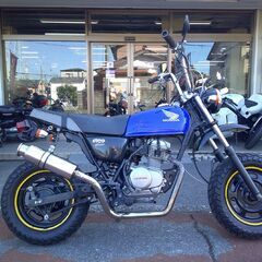 NO.5581　エイプ５０ （ＡＰＥ） クラッチ付き５速ミッション車　ステンレスマフラー　アップハンドル　ブルー　☆彡の画像