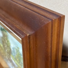 風景画 油彩画 木製フレームガラスケース　41×34の画像