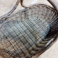 持ち手付き 浅めのバスケット 籠 かご カゴ 小物入れ　/TJ-2673 2Fの画像