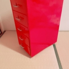 インテリア 引き出し 書類整理棚 赤 レッドの画像