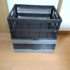 【5個セット/まとめ売り】折りたたみコンテナ★収納カゴ/キャンプ/野菜収穫/積み重ねOK！の画像