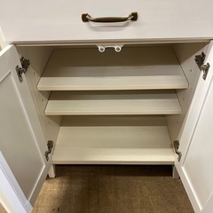 ジャングルジャングル貝塚店　レンジ台　キッチンラック　レンジラック　ウッドトップ　アイボリー　木目　中古　リユース　貝塚市　二色浜の画像