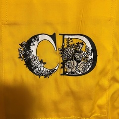 Christian Dior ロゴ刺繍入りイエロー半袖シャツ　Mサイズの画像