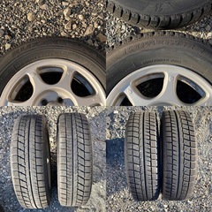 スタッドレスタイヤ・ホイール4本　185/70R14　走行1000km以下　ブリジストンの画像