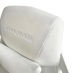 【大人気】GTPacing ゲーミングチェア　白 リクライニング オットマンの画像