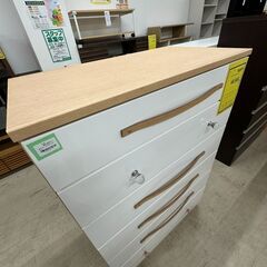【ジャングルジャングル滋賀草津店】ジモティ来店特価!!　チェスト　ナチュラル×ホワイト　J-2511118の画像