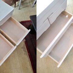 三友ファニチャー マースト スライドテーブル付き 4段チェスト 引出し5杯 ホワイト■幅60㎝×奥行40cm×高さ60㎝■近隣配送無料 買取帝国 朝霞店の画像