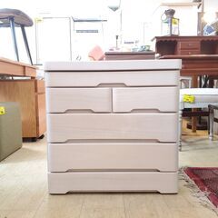 三友ファニチャー マースト スライドテーブル付き 4段チェスト 引出し5杯 ホワイト■幅60㎝×奥行40cm×高さ60㎝■近隣配送無料 買取帝国 朝霞店の画像