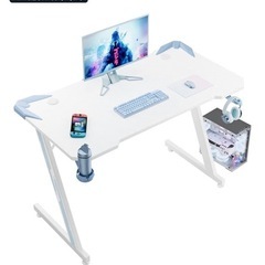 ゲーミングデスク ホワイト  可愛いの画像