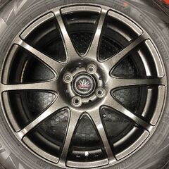 【YOKOHAMA iG70 195/65R16】スタッドレス【LOXARNY SPORT 16インチ 6J4HPCD100+42】21年製 バリ溝 ブラック ライズ ロッキー等　(STJ057)の画像