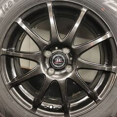 【YOKOHAMA iG70 195/65R16】スタッドレス【LOXARNY SPORT 16インチ 6J4HPCD100+42】21年製 バリ溝 ブラック ライズ ロッキー等　(STJ057)の画像