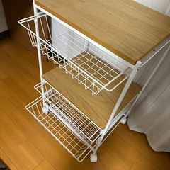 美品 ROCOキッチンワゴン キャスター付きの画像