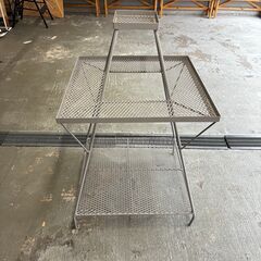 ビンテージ　什器　アイアン　レトロ　ストーブ台 お弁当置き　店舗　塗装済み　学校　昭和　グレー　鉄製　インテリアの画像