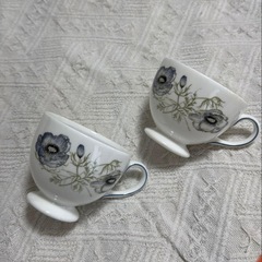 Wedgwood Susie Cooper Glen Mist ペアティーカップの画像