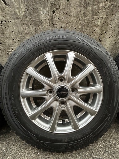 スタッドレスタイヤ DUNLOP WINTER MAXX WM01 145/80R13＆アルミホイール ４本セット