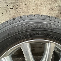 スタッドレスタイヤ DUNLOP WINTER MAXX WM01 145/80R13＆アルミホイール ４本セットの画像