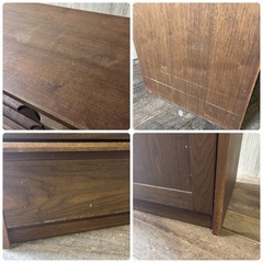 木製キャビネット カウンターボード ウォールナット チェスト タンス 箪笥 天然木 自然塗装  アンティークの画像