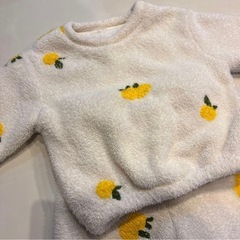 レモン柄　モコモコ冬パジャマ(90)の画像