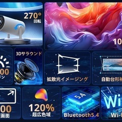 家庭用　プロジェクター　新品　小型　リモコン付き　日本語説明書の画像