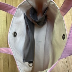 【ハンドメイド】帆布トートバッグ ピンクペットボトルホルダー付 1128新品未使用の画像