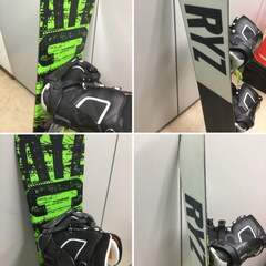 【🐱美品】【ボード・ビンデング・ブーツ】スノーボードセット「ジュニア向け」 『近隣お届け』の画像