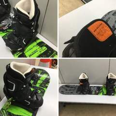 【🐱美品】【ボード・ビンデング・ブーツ】スノーボードセット「ジュニア向け」 『近隣お届け』の画像