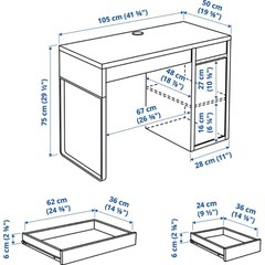 デスク　IKEA ミッケ　勉強机の画像