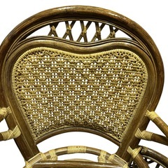 藤家具セット 回転座椅子ロータイプ & スツール ラタン マガジンラック付きの画像