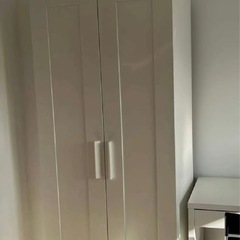 ワードローブ 扉2枚付, ホワイトの画像