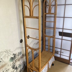籐家具＊ハンガーラック＊引き出し付き◆状態良好＊津久見市お取引希望の画像