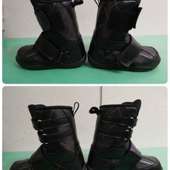 ● 7)キッズ ジュニア スノーボードブーツ 23-24cm カラフル ステッチ×黒 カッコイイ 可愛い 子供用 (ZOMA 130cm セット ばらし品) 中古 ③の画像