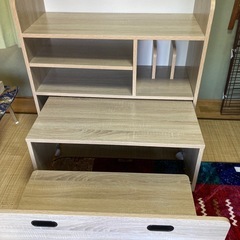 ベンチテーブルラック◆本棚＋低めの机とベンチイス◆津久見市お取引希望の画像