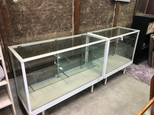 店舗用 ガラスショーケース 各種 2台あります 宝石やアクセサリー展示に 120cm幅&90cm幅 奥行45cm高さ91cm