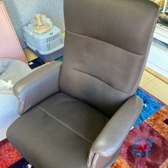 パーソナルチェア＊ハイバックチェア◆高座椅子＊オットマン付き＊状態良好◆津久見市お取引希望の画像