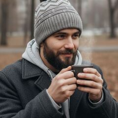 BLUEBLOOD ボンボン付き　ニット帽　ビーニーの画像