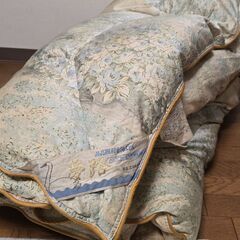 夢路 最高級羽毛掛け布団 145cm×210cm 寝具 シングル 羽毛布団 昭和の画像