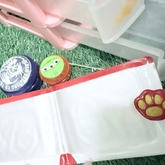 🌈ディズニー スティッチ ピンク 卓上収納ボックス✨引き出し2段・文房具整理・小物入れ・スヌーピーカード入れ付き・ヨーヨー2個セット🕊️0円でお譲り🎁の画像