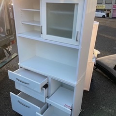 配送可能 キッチンボード 食器棚 レンジ台 収納の画像