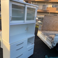 配送可能 キッチンボード 食器棚 レンジ台 収納の画像