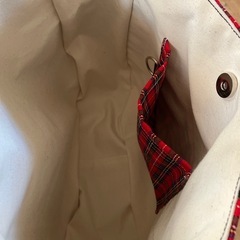 【ハンドメイド】ショルダーバッグ 黒×赤のタータンチェック1128新品未使用の画像