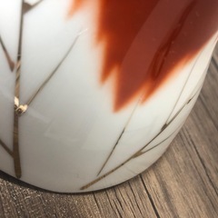 有田焼　オレンジ＆金箔　花柄小鉢の画像