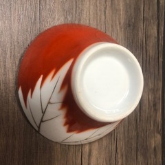 有田焼　オレンジ＆金箔　花柄小鉢の画像